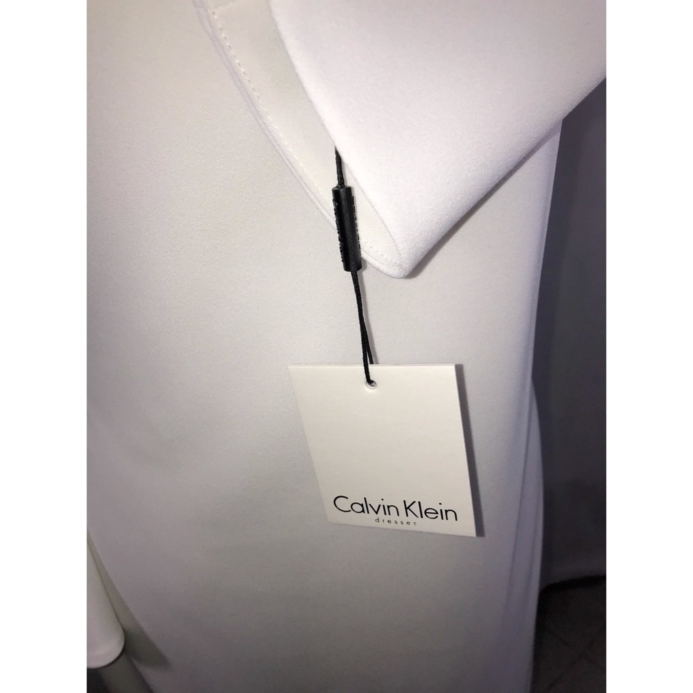 White Calvin Klein bell sleeve grommet dress - Picture 6 of 8